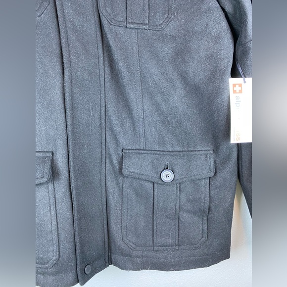 NWT Alpine Swiss Zipper Snap 4 pocket Wool LS coat size Small - Picture 4 of 14